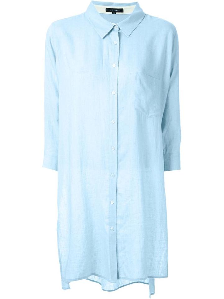 Loveless Long Shirt, Women's, Size: 34, Blue, Linen/flax/rayon