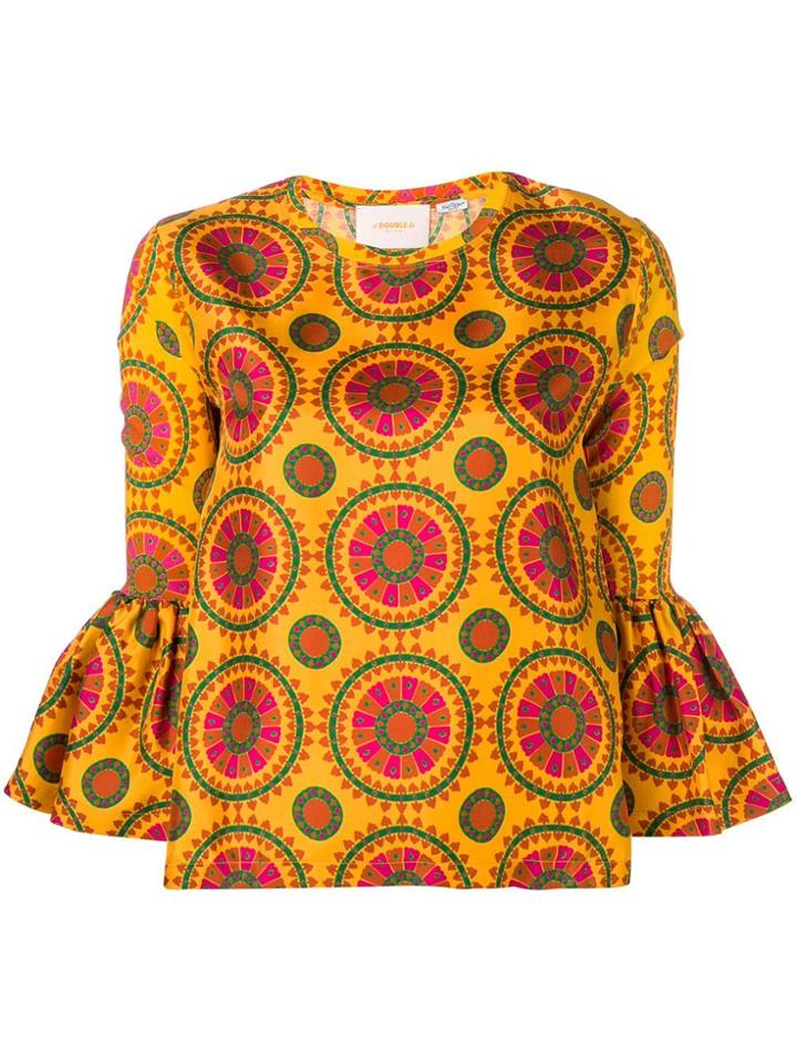La Doublej Ruffle Sleeve Top - Yellow