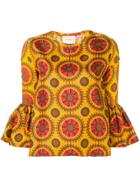 La Doublej Ruffle Sleeve Top - Yellow