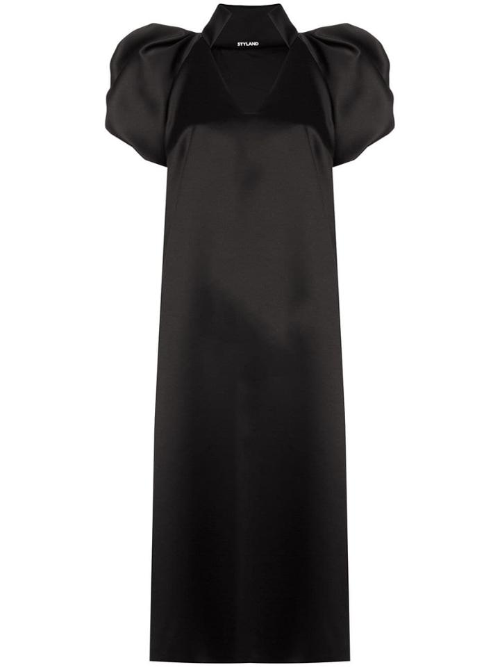 Styland Puff Sleeve Dress - Black