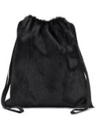 Simonetta Ravizza Furrissima Drawstring Bag - Black