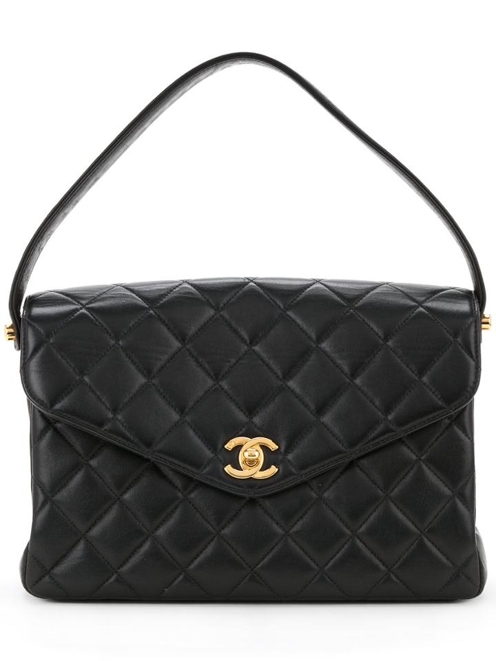 Chanel Vintage Flap Quilted Shoulder Bag - Black