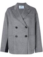 Prada Double Breasted Short Coat - Grey