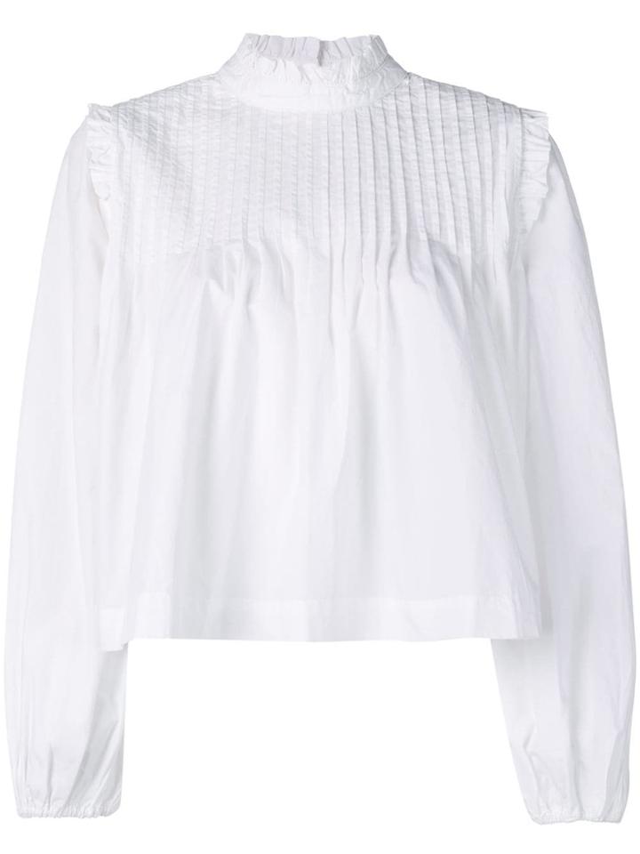 Ganni Poplin Olayan Blouse - White