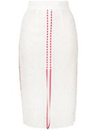 Pinko Stripe Details Lace Skirt - White