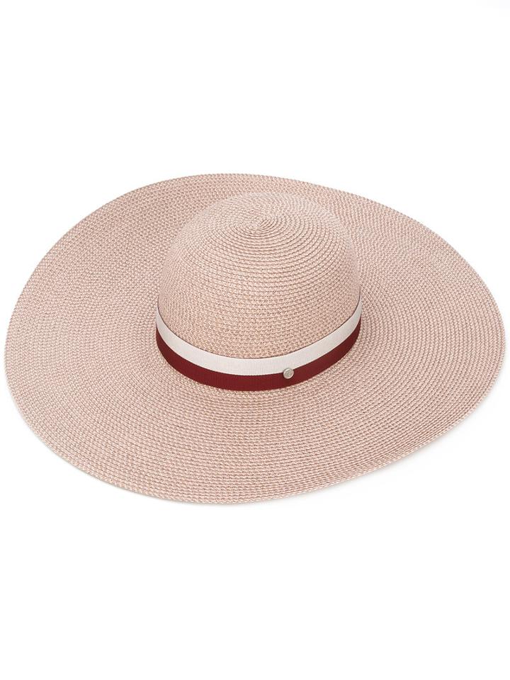 Maison Michel - Wide Brim Hat - Women - Cotton/straw - M, Pink/purple, Cotton/straw