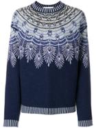 Giada Benincasa Feather-intarsia Sweater - Blue