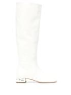 Miu Miu Crystal Detailing Boots - White