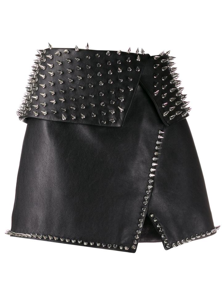 Balmain Spiked Stud Detail Skirt - Black