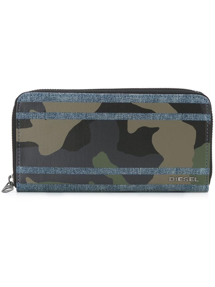 Diesel Camouflage Zip Around Wallet