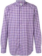 Finamore 1925 Napoli Spread Collar Plaid Shirt - Blue