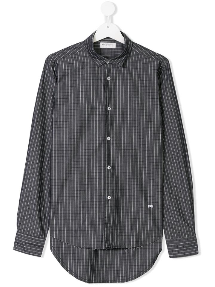 Paolo Pecora Kids Check Shirt - Grey