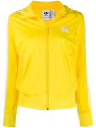 Adidas Logo Embroidered Zipped Jacket - Yellow