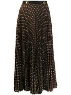 Prada Pleated Polka Dot Skirt - Brown