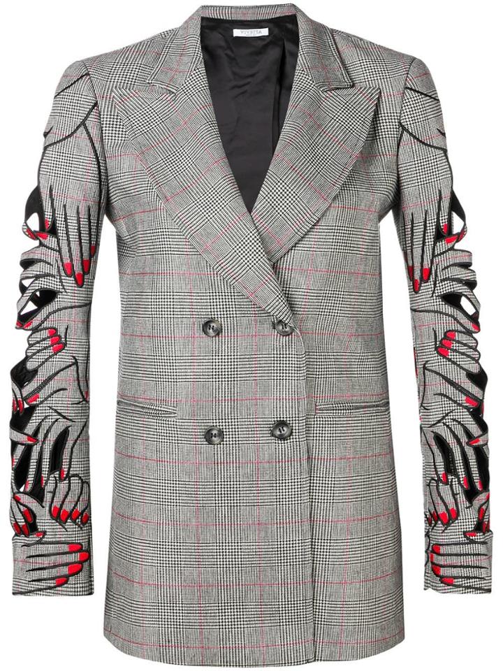 Vivetta Hand Motif Blazer - Grey