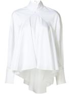 Esteban Cortazar Pleated Funnel Neck Blouse