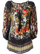 Roberto Cavalli Ethnic Print Blouse, Women's, Size: 42, Silk
