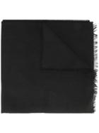Valentino Frayed Scarf, Men's, Black, Silk/cotton/modal/cashmere