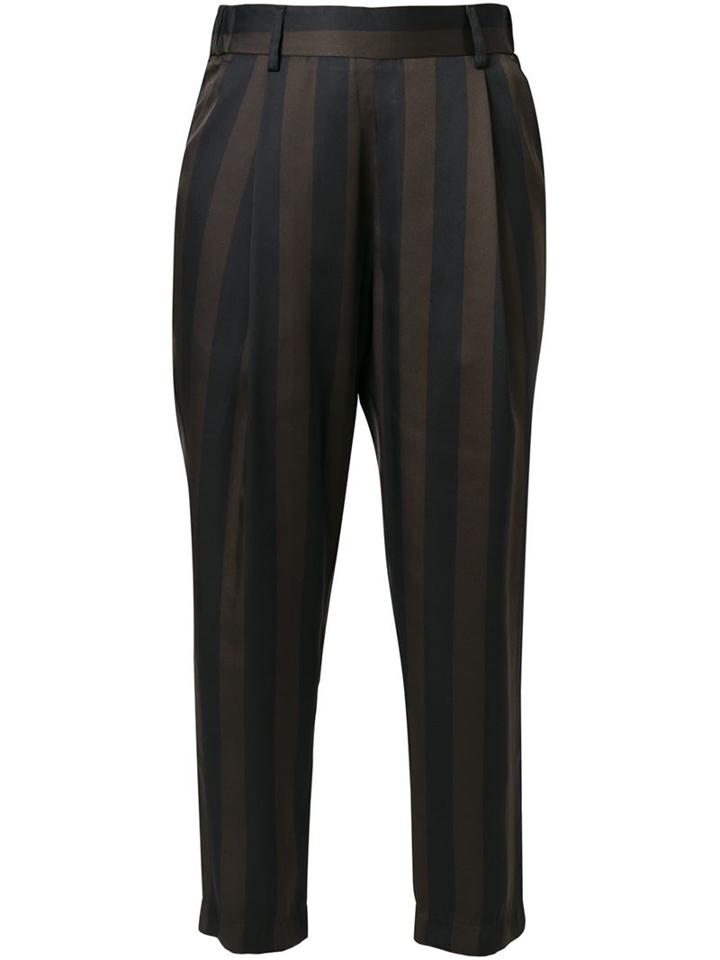 Erika Cavallini Semi Couture Cropped Striped Trousers
