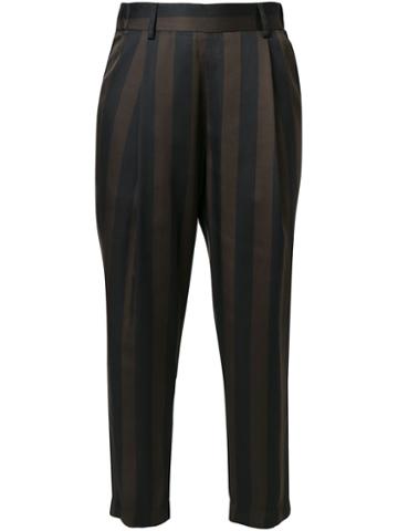 Erika Cavallini Semi Couture Cropped Striped Trousers