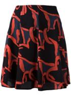 Ps By Paul Smith Heart Chain Print Skirt, Women's, Size: 46, Black, Silk/cupro