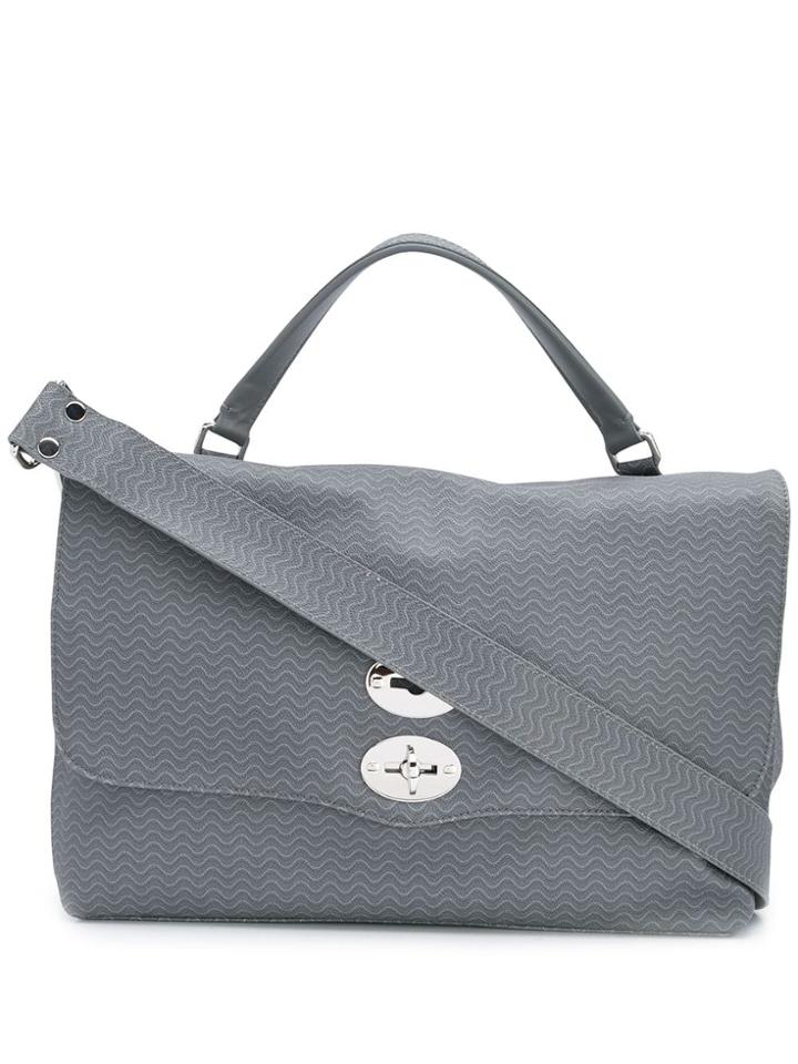 Zanellato Wave-print Messenger Bag - Grey