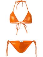 Faith Connexion - Triangle Bikini - Women - Spandex/elastane/polyimide - 2, Yellow/orange, Spandex/elastane/polyimide
