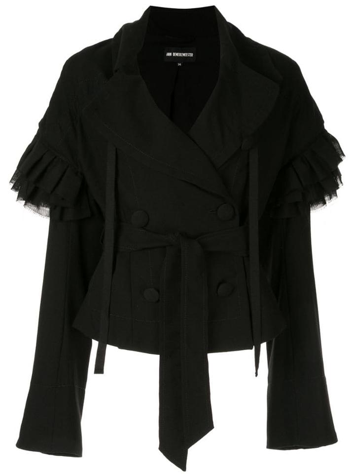 Ann Demeulemeester Ruffled Sleeves Jacket - Black