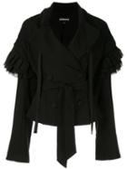 Ann Demeulemeester Ruffled Sleeves Jacket - Black
