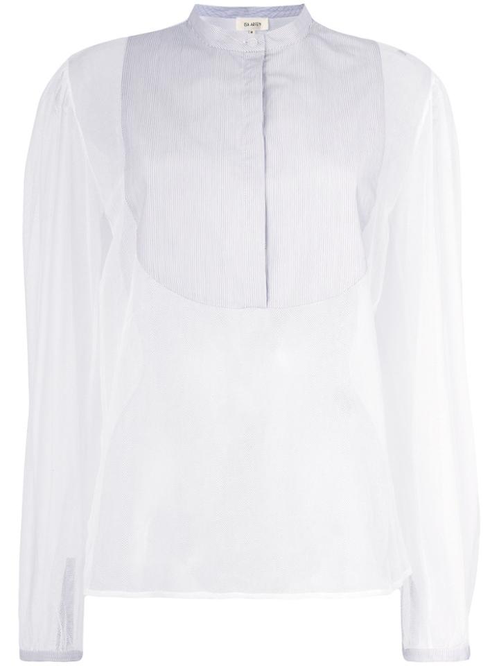 Isa Arfen Sheer Sleeves Blouse - White