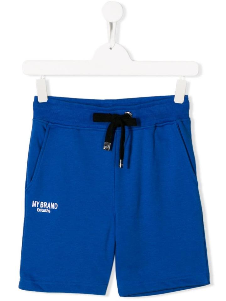 My Brand Kids Teen Logo Print Shorts - Blue