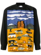 Kansai Yamamoto Pre-owned Landscape-print Shirt - Black