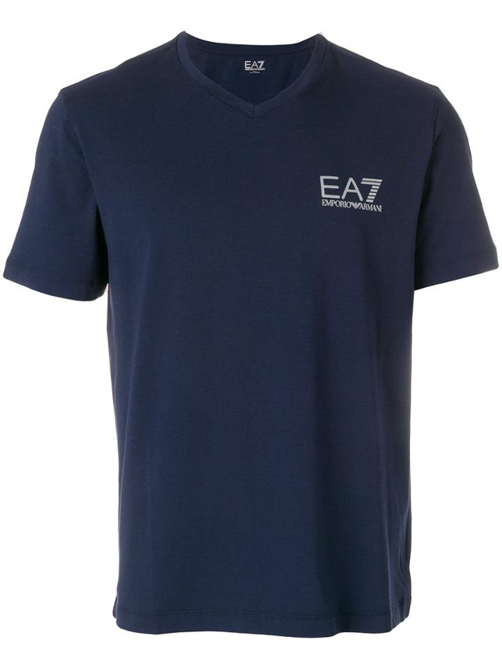 Ea7 Emporio Armani Logo Detail T-shirt - Blue