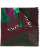 Valentino Abstract Print Scarf - Green