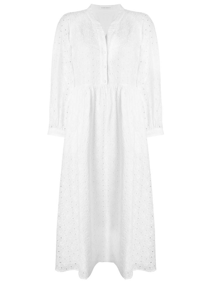 Vilshenko Broderie Anglaise Shirt Dress - White