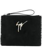 Giuseppe Zanotti Design - Margery Fringed Clutch - Women - Calf Leather - One Size, Black, Calf Leather