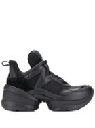 Michael Michael Kors Leather Platform Sneakers - Black