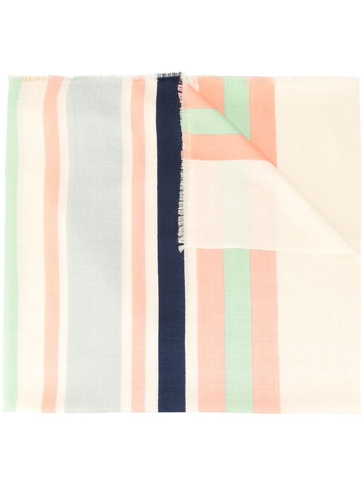 Tory Burch Striped Traveler Oblong Scarf - Multicolour