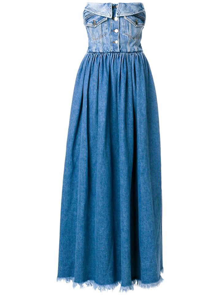 Vivetta Strapless Denim Dress - Blue