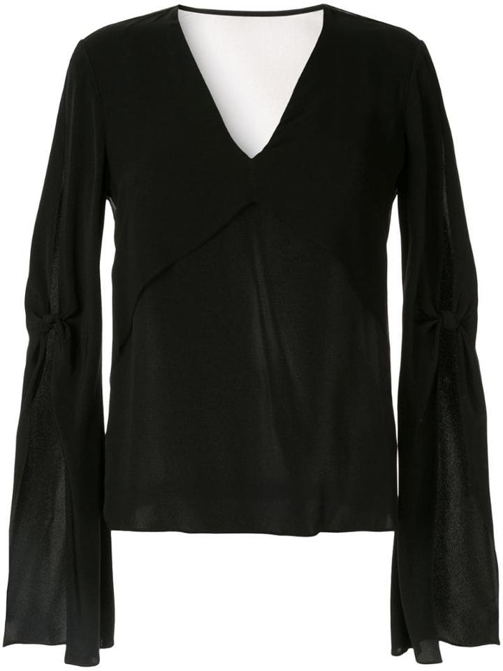 Dion Lee Ruffle Sleeve Layered Blouse - Black