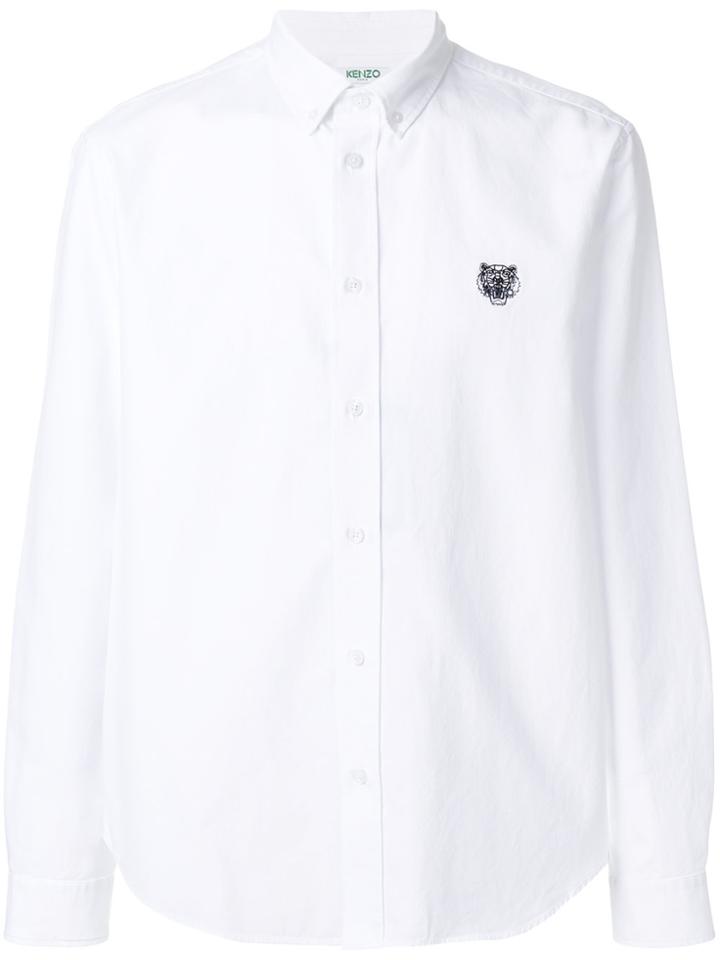 Kenzo Tiger Chest Patch Button Down Shirt - White