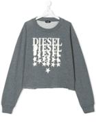 Diesel Kids Logo Print Sweatshirt - Grey