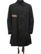 Ziggy Chen Concealed Fastening Midi Coat, Men's, Size: 52, Black, Cotton/ramie