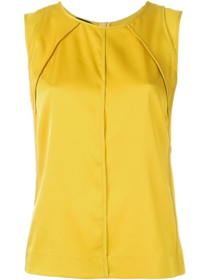 Stills Exposed Seam Sleeveless Top, Women's, Size: 42, Yellow/orange, Silk/spandex/elastane