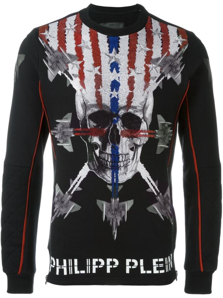 Philipp Plein 'eagle Pride' Sweatshirt, Men's, Size: Large, Black, Cotton/glass