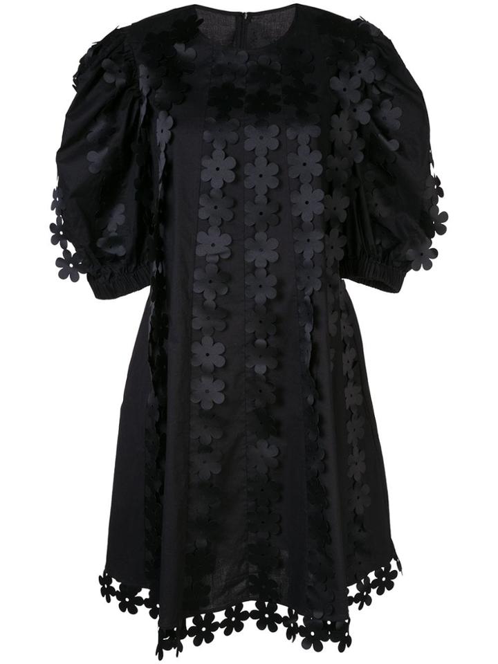 Paskal Floral Sculptural Dress - Black