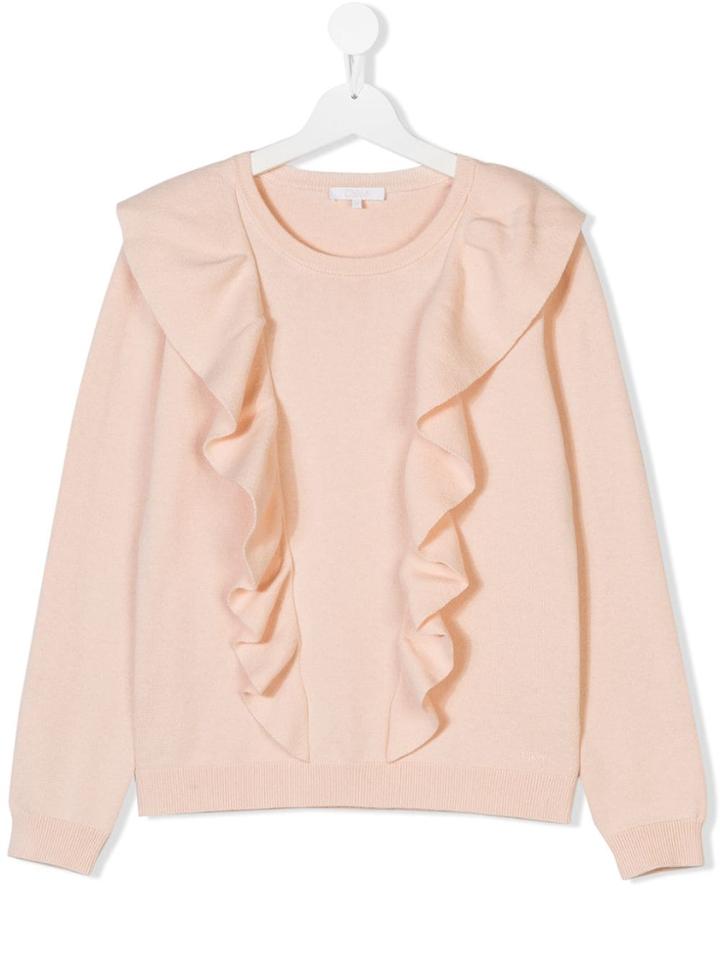 Chloé Kids Frill Detail Sweater - Pink