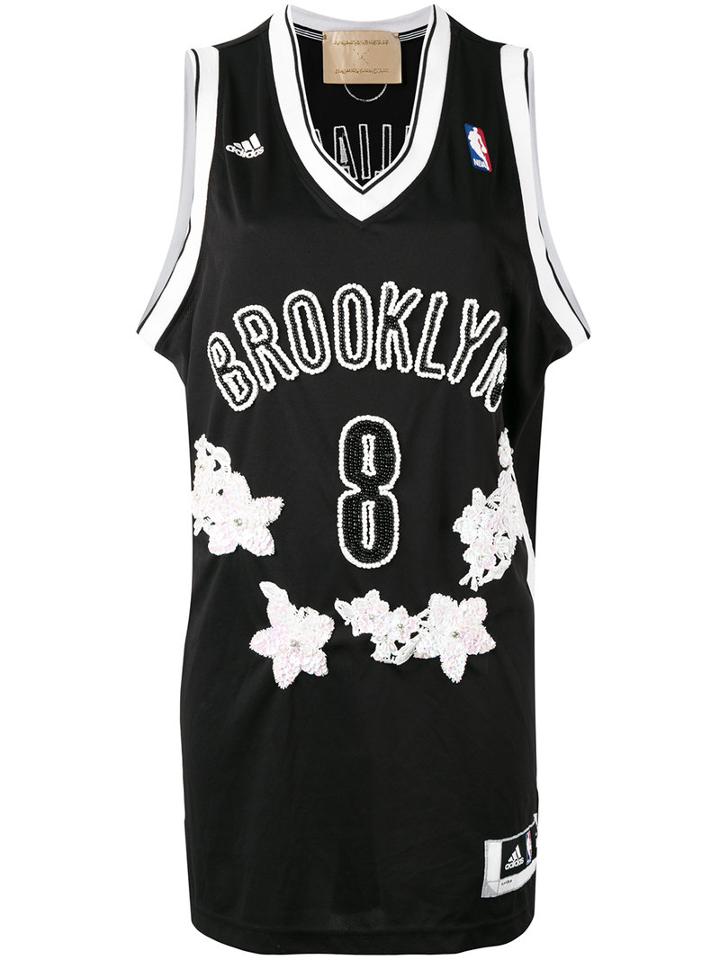 Night Market - 'brooklyn 8' Long Nba Tank Top - Women - Polyester - One Size, Women's, Black, Polyester
