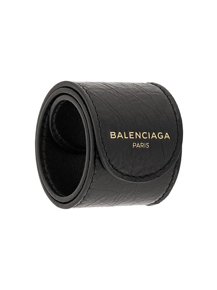 Balenciaga Logo Print Bracelet - Black