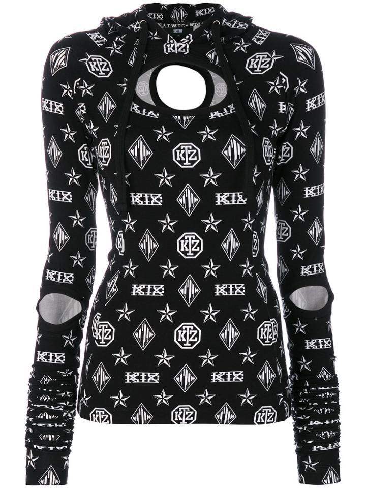 Ktz Logo Embroidered Hooded Top - Black